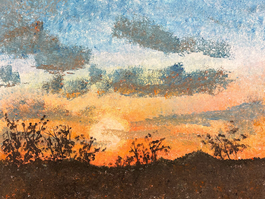 Easy Beginner Sunset Sponge Painting — Patrick Boaz Art